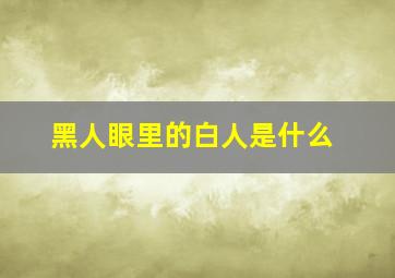 黑人眼里的白人是什么