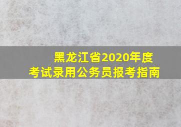 黑龙江省2020年度考试录用公务员报考指南