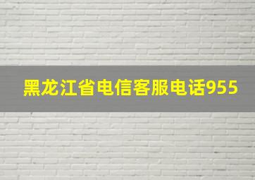 黑龙江省电信客服电话955