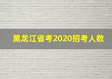 黑龙江省考2020招考人数