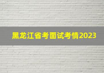 黑龙江省考面试考情2023