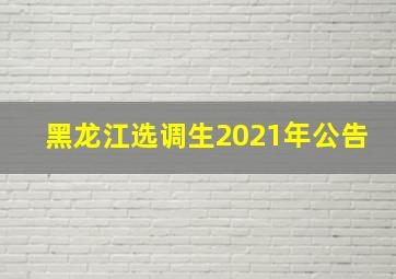 黑龙江选调生2021年公告