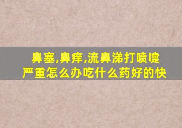 鼻塞,鼻痒,流鼻涕打喷嚏严重怎么办吃什么药好的快