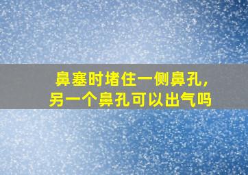 鼻塞时堵住一侧鼻孔,另一个鼻孔可以出气吗