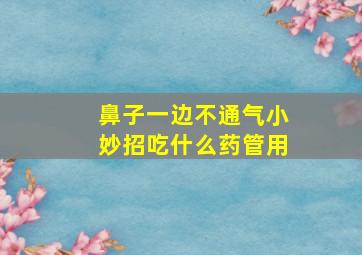 鼻子一边不通气小妙招吃什么药管用