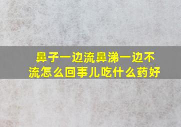 鼻子一边流鼻涕一边不流怎么回事儿吃什么药好