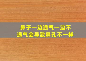 鼻子一边通气一边不通气会导致鼻孔不一样