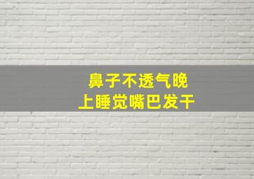 鼻子不透气晚上睡觉嘴巴发干