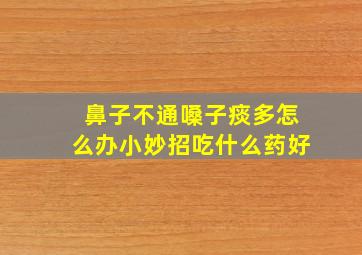 鼻子不通嗓子痰多怎么办小妙招吃什么药好