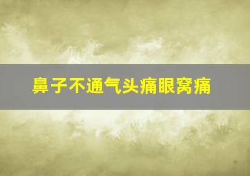 鼻子不通气头痛眼窝痛