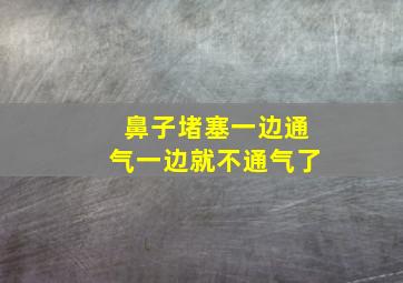 鼻子堵塞一边通气一边就不通气了