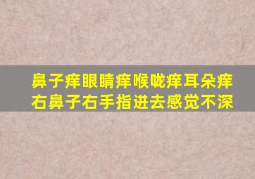 鼻子痒眼睛痒喉咙痒耳朵痒右鼻子右手指进去感觉不深