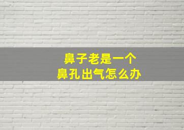 鼻子老是一个鼻孔出气怎么办