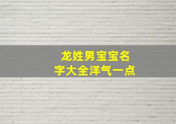 龙姓男宝宝名字大全洋气一点