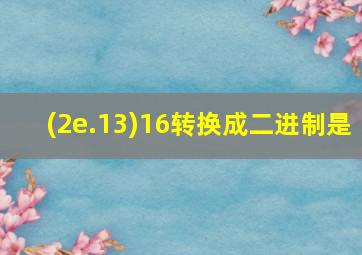 (2e.13)16转换成二进制是