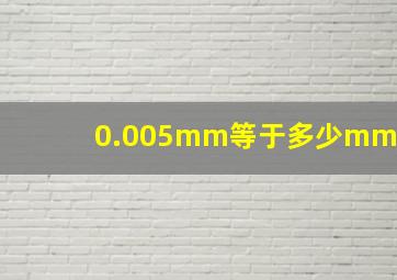 0.005mm等于多少mm