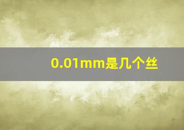 0.01mm是几个丝