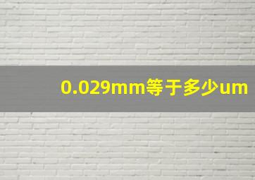 0.029mm等于多少um