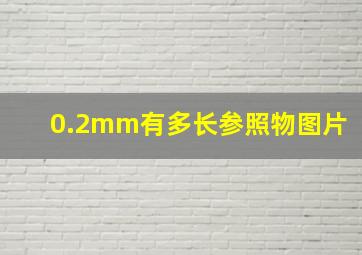 0.2mm有多长参照物图片