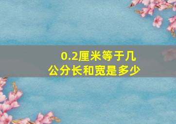 0.2厘米等于几公分长和宽是多少