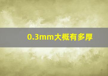 0.3mm大概有多厚