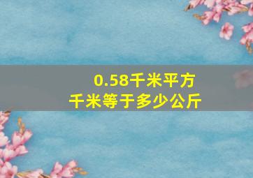 0.58千米平方千米等于多少公斤