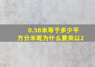 0.58米等于多少平方分米呢为什么要乘以2