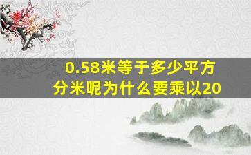 0.58米等于多少平方分米呢为什么要乘以20