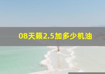 08天籁2.5加多少机油