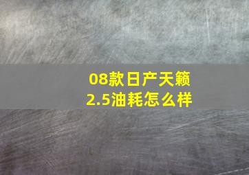 08款日产天籁2.5油耗怎么样