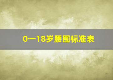 0一18岁腰围标准表