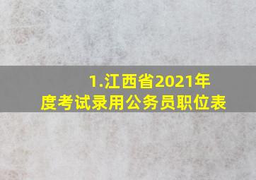 1.江西省2021年度考试录用公务员职位表