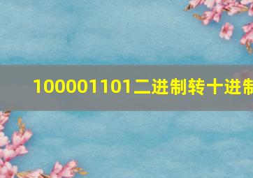 100001101二进制转十进制