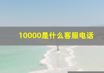 10000是什么客服电话