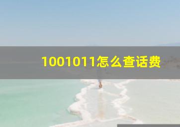 1001011怎么查话费