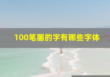 100笔画的字有哪些字体