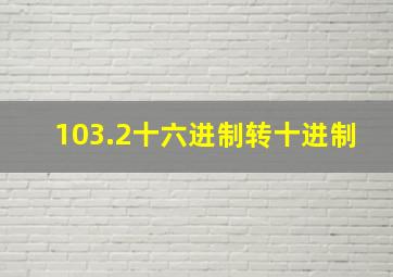 103.2十六进制转十进制