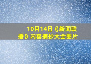 10月14日《新闻联播》内容摘抄大全图片