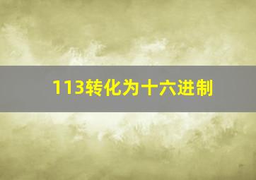 113转化为十六进制