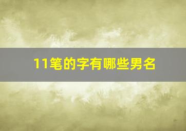 11笔的字有哪些男名