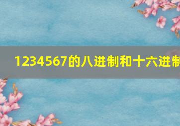 1234567的八进制和十六进制