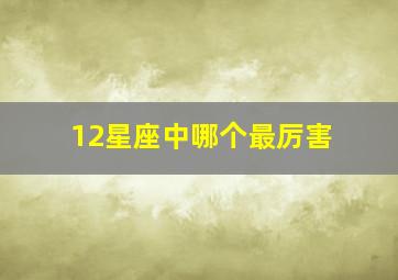 12星座中哪个最厉害