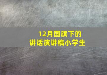 12月国旗下的讲话演讲稿小学生