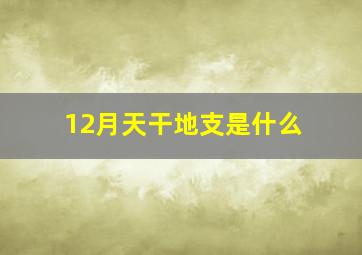 12月天干地支是什么