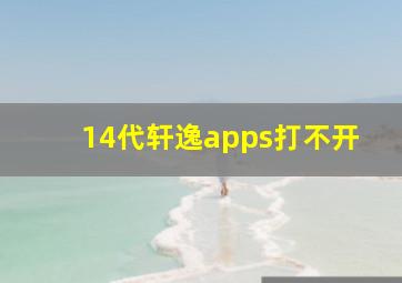 14代轩逸apps打不开