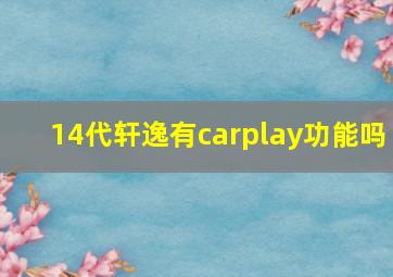 14代轩逸有carplay功能吗