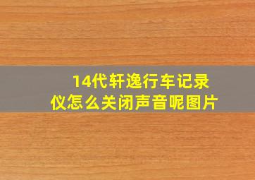 14代轩逸行车记录仪怎么关闭声音呢图片