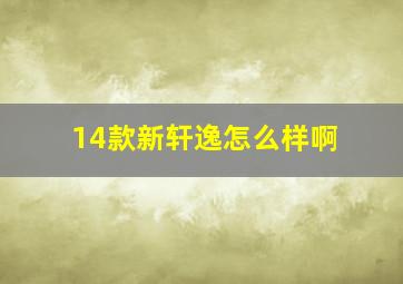 14款新轩逸怎么样啊