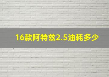 16款阿特兹2.5油耗多少