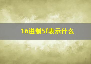 16进制5f表示什么